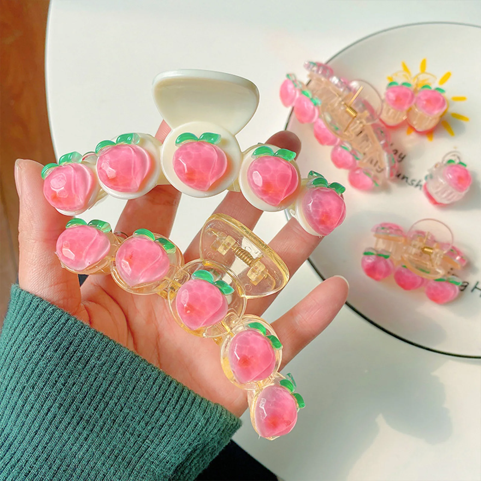 

1PC Fashion Women Hair Claws Girls Clamps Sweet Peach Geometric Hair Crab Cross Hair Clips Headband Hairpin Hair Accessories