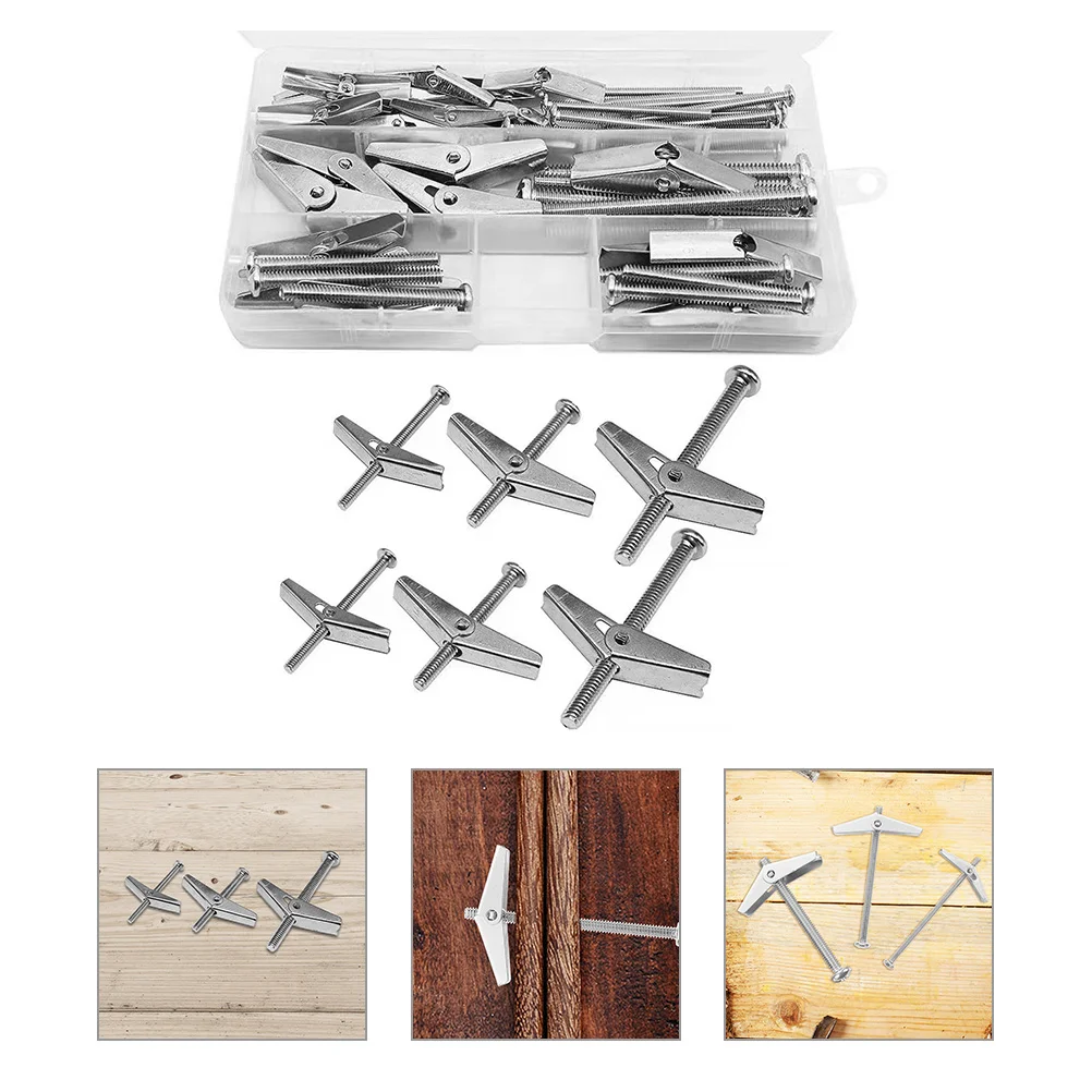 

1 Set Drywall Anchor Heavy Duty Steel Toggle Anchor Wing Nut Bolt For Hanging