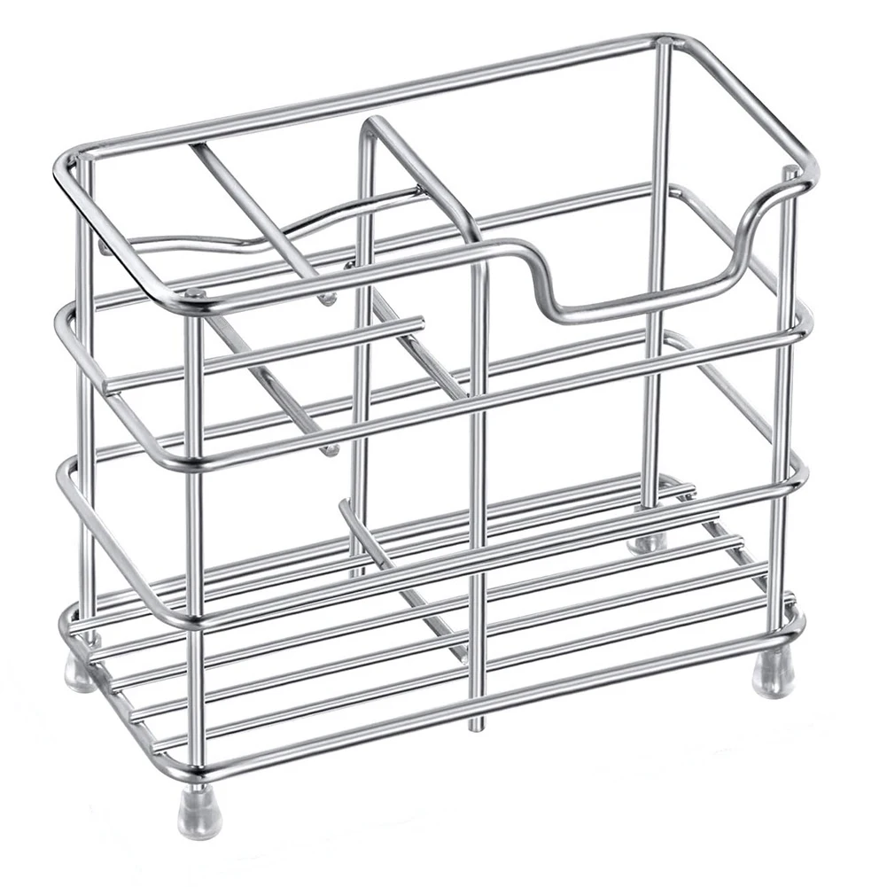 

Toothbrush Holders for Bathrooms, Stainless Steel Bathroom Silver Tooth Brushing and Toothpaste Holder, Restroom Decor