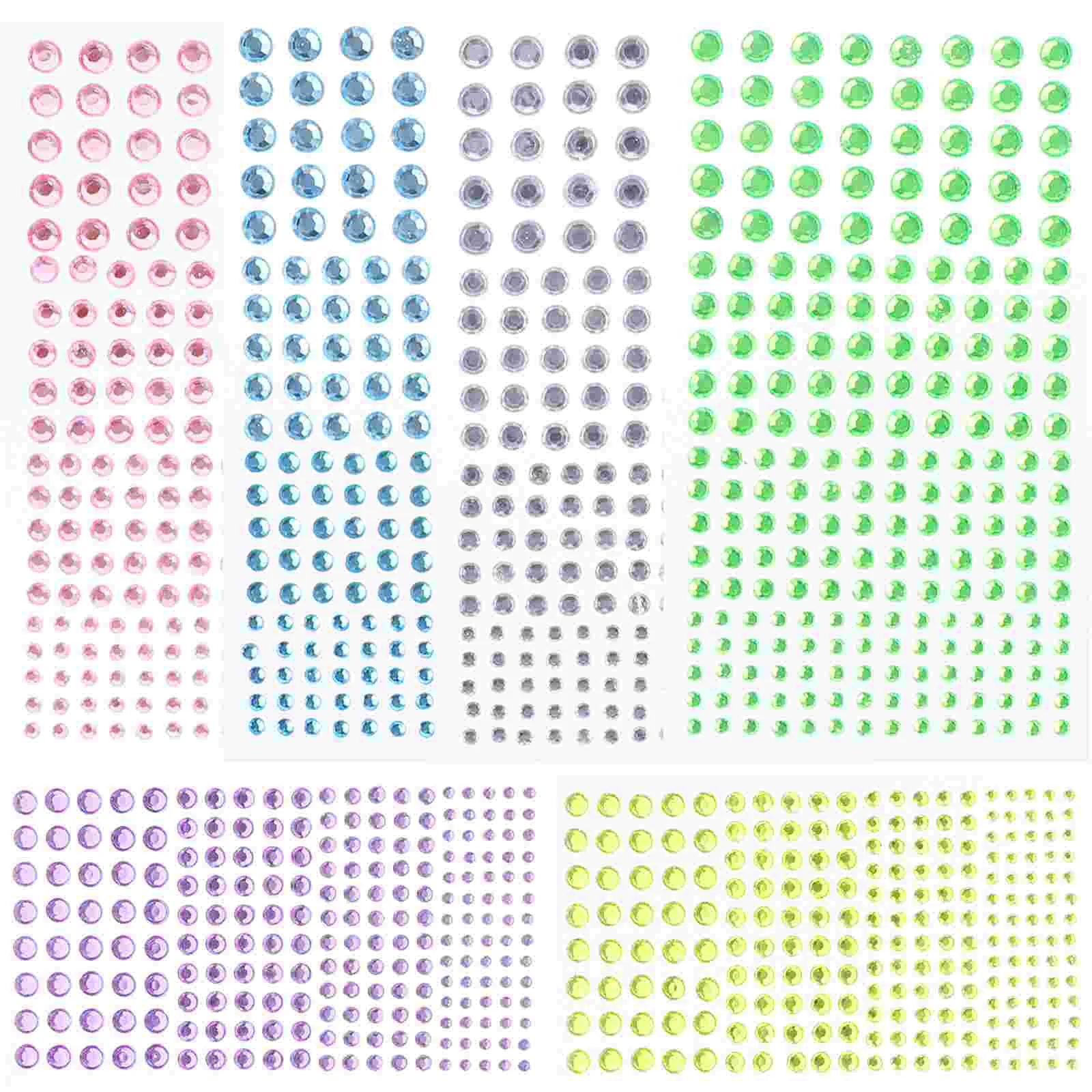 

6 Sheets Nail Decals Self Adhesive Stickers Face Jewels Makeup Festival Gems 13x8x0.1cm Acrylic Glitter Child
