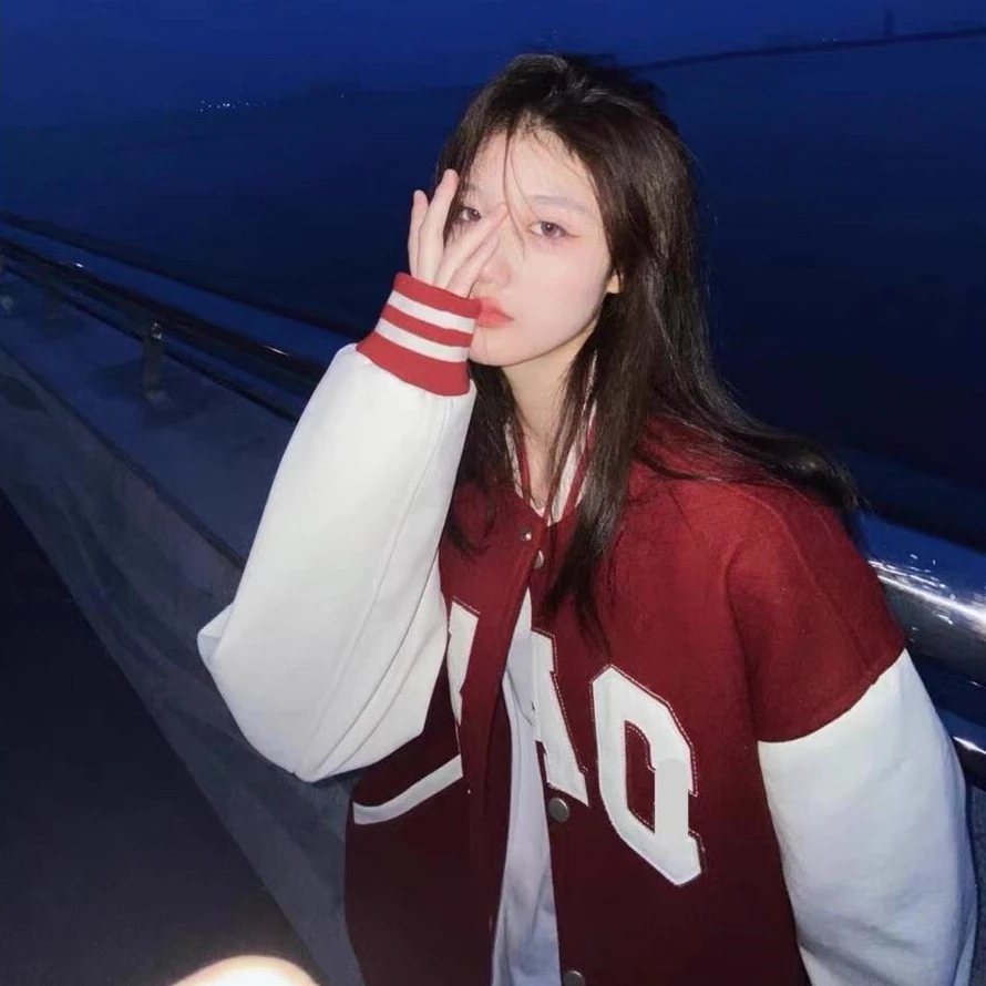 Женская бейсбольная куртка-бомбер осенняя Повседневная Свободная однобортная