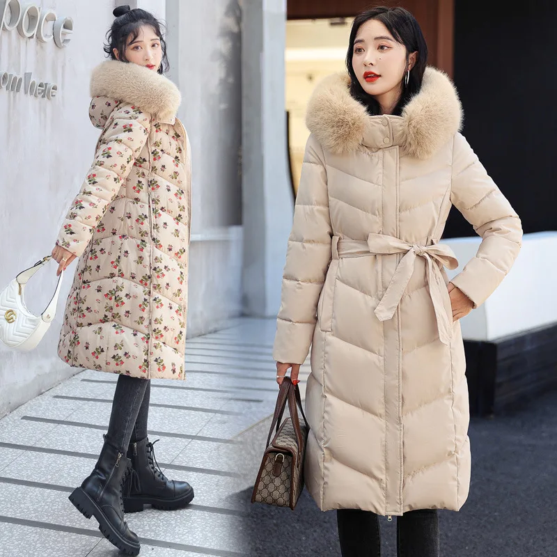 GRELLER 2022 Double Sides Women Winter Jacket Hooded Parka Warm Thicken Female Coat Two Sides Wear Windproof Long Winter Clothes