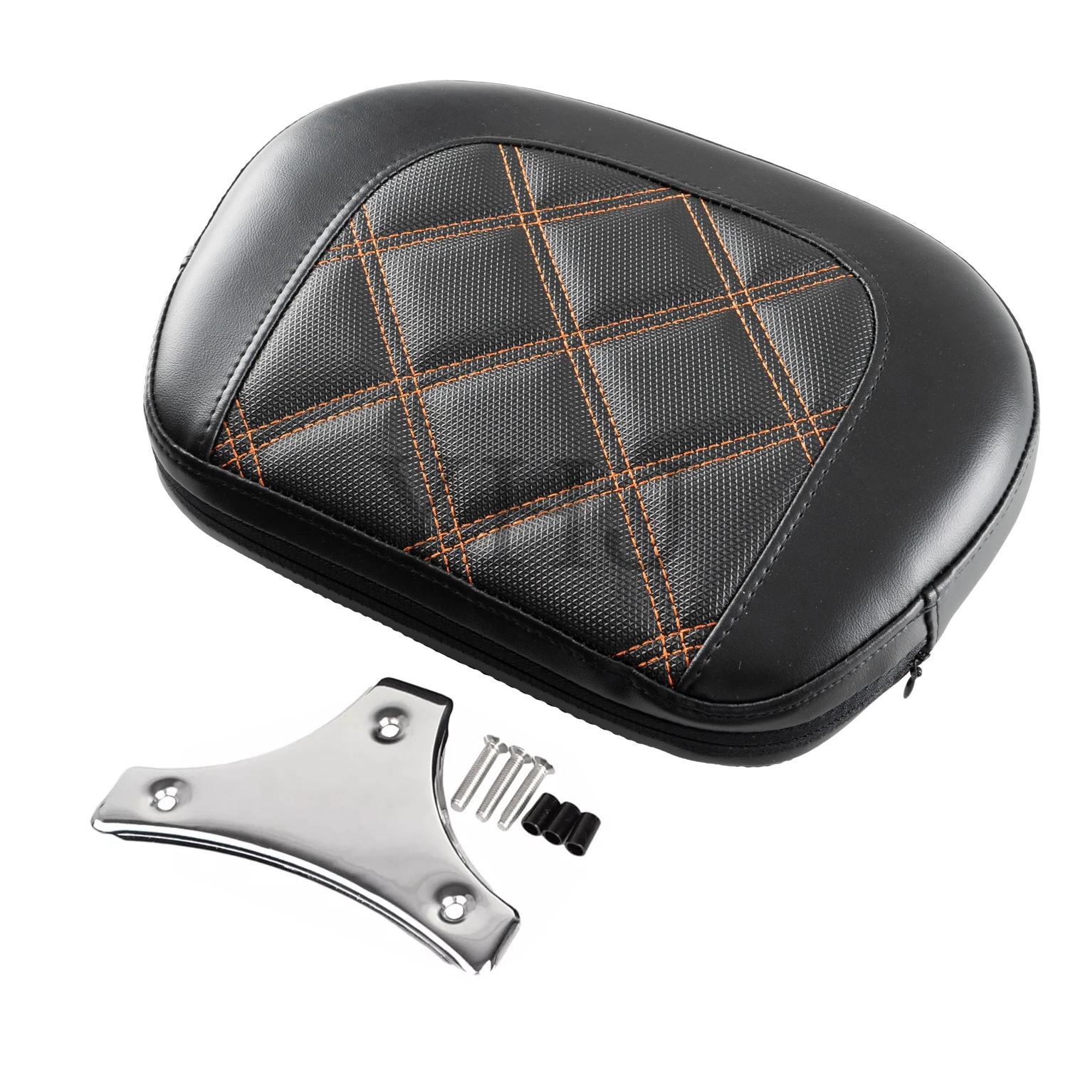 For Harley Motorcycle Touring CVO Street Bob Road King Electra Glide 1997-2024 Passenger Sissy Bar Backrest Pad Chrome Bracket