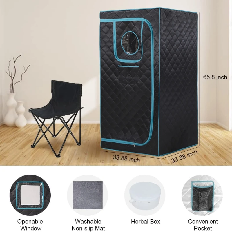 Большая портативная Паровая сауна 4 л Сауна для дома персональная с стулом сауны