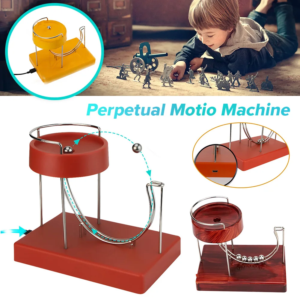 Perpetual Motion Machine Kinetic Art Rolling Ball Perpetual Marble Machine Desktop Decoration Kinetic Motion Toy for Home Office