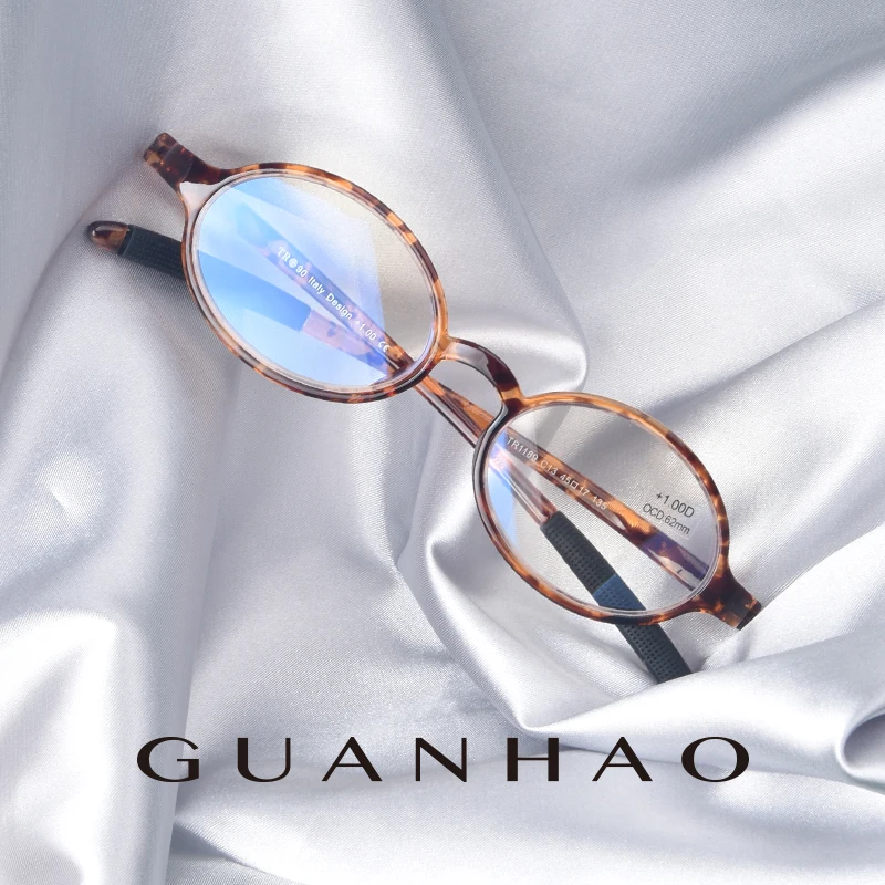 Брендовые очки для чтения Guanhao в винтажной круглой оправе прозрачные пожилых