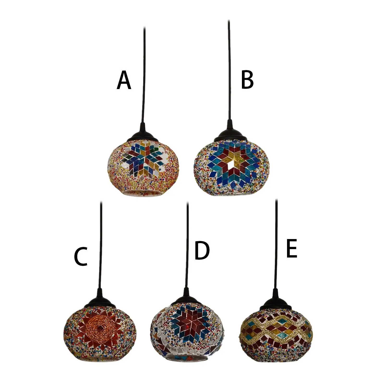 

Mosaic Turkish Pendant Lamp Colored Glass Handmade for Home Weddingr