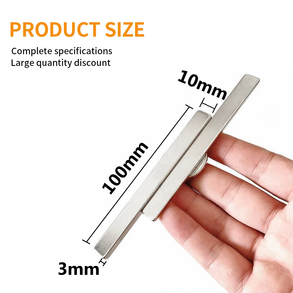 2/3/5/10/15/20 шт. 100x10x3 длинный квадратный редкоземельный неодимовый магнит N35 блок