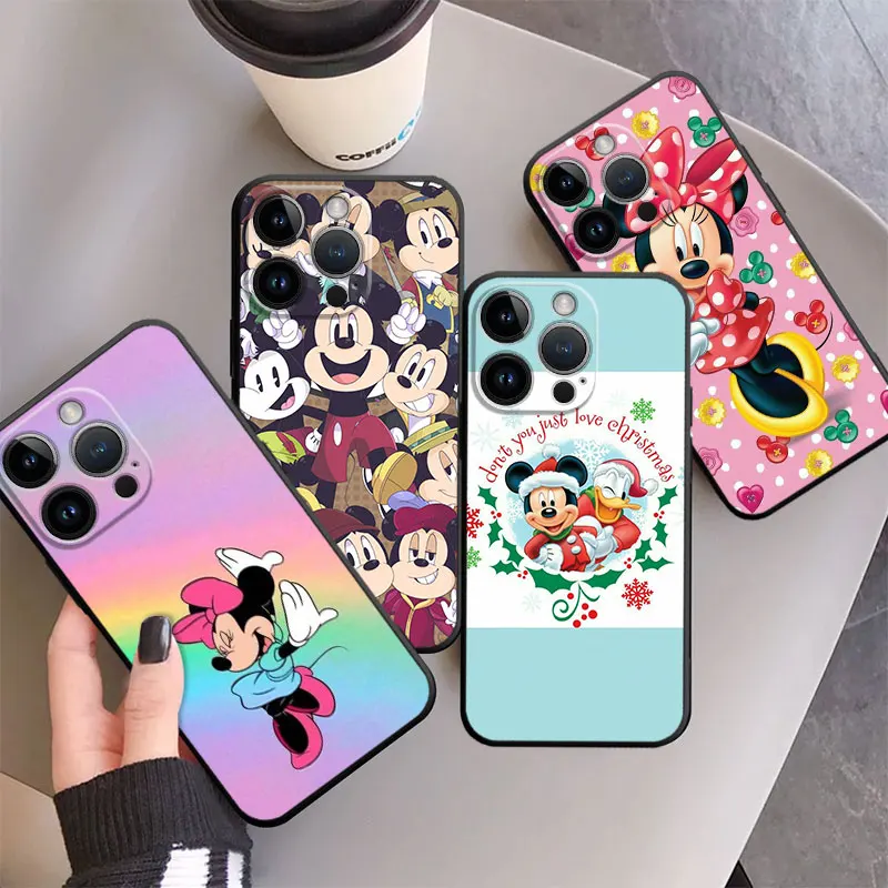 

Soft Cover Phone Case For iPhone 14 13 12 11 Pro Max 6 6S 7 8 Plus X XS XR 12 13 Mini Shell Disney Cartoon Cute Minnie Mouse
