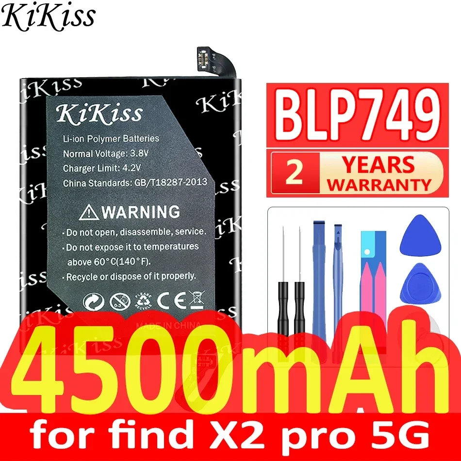 Мощный аккумулятор KiKiss 4500 мАч/4600 мАч BLP749 BLP767 для OPPO Find X2 Pro X2Pro 5G мобильного