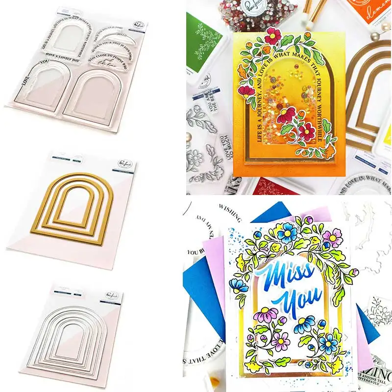 

Around The Shape: Arches February 2023 Release Stamps Scrapbook Diary Decoration Stencil Embossing Template Diy Greeting Card