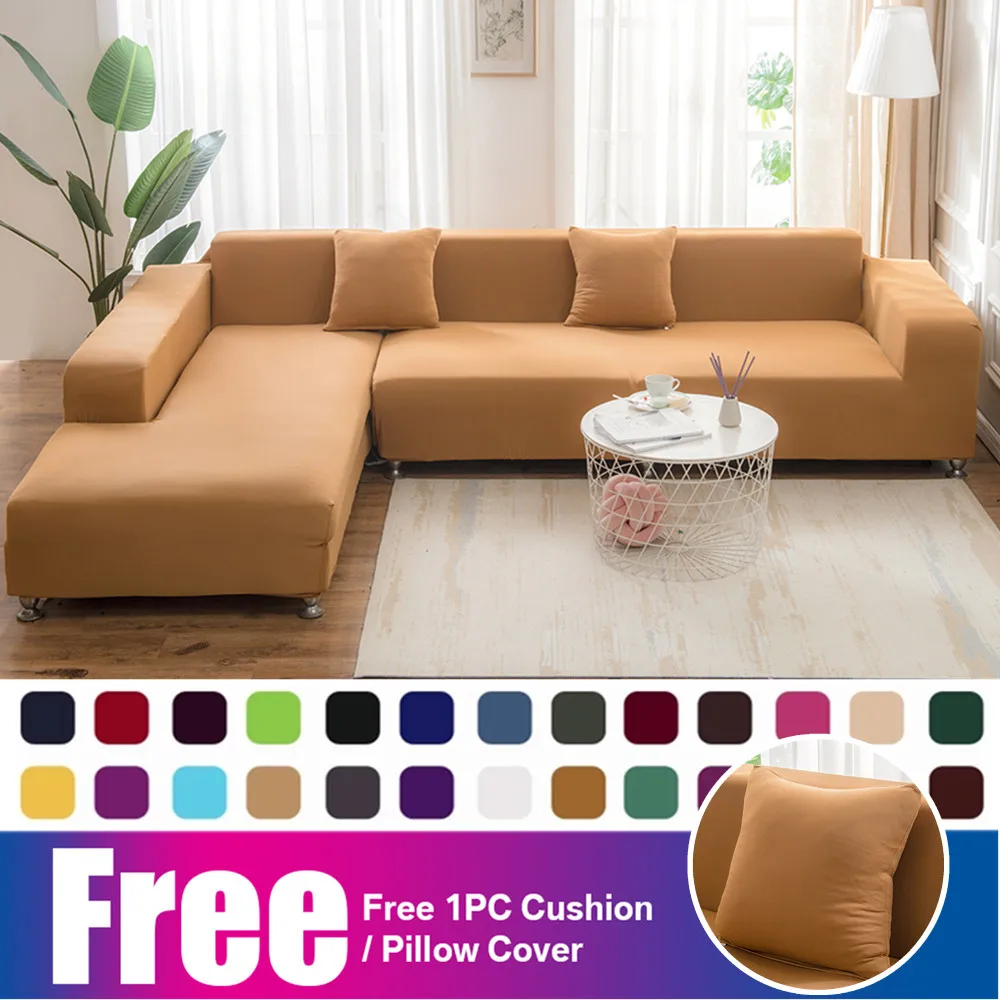 

Эластичный однотонный чехол для дивана, тянущийся плотный чехол, полноразмерный чехол для дивана в гостиную, чехол для дивана, чехол для кре...