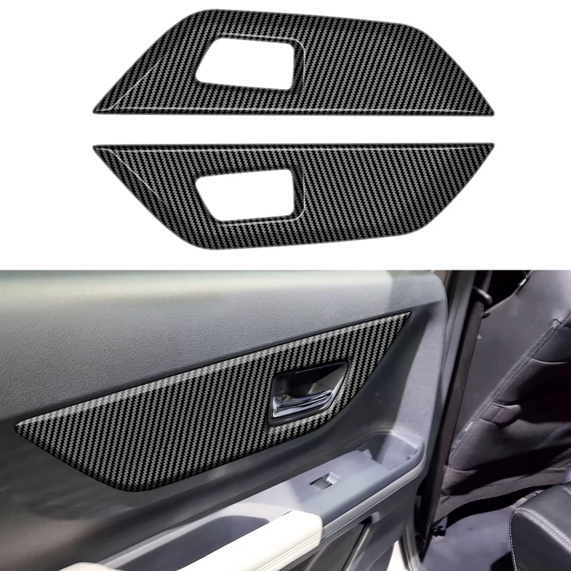 

Для Toyota Veloz Avanza 2022 + углеродное волокно внутренняя панель автомобильной двери полоса крышка рамка отделка