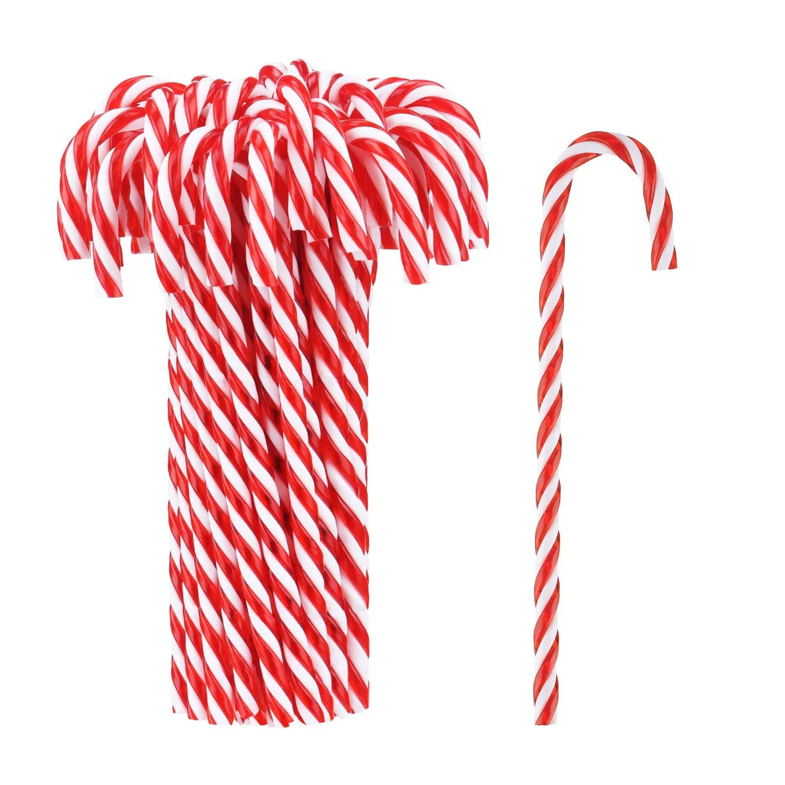 

50 Pcs Christmas Tree Candy Cane Lollipop Pendant Xmas Tree Hanging Ornaments For Christmas Decoration Xmas Party Supplies