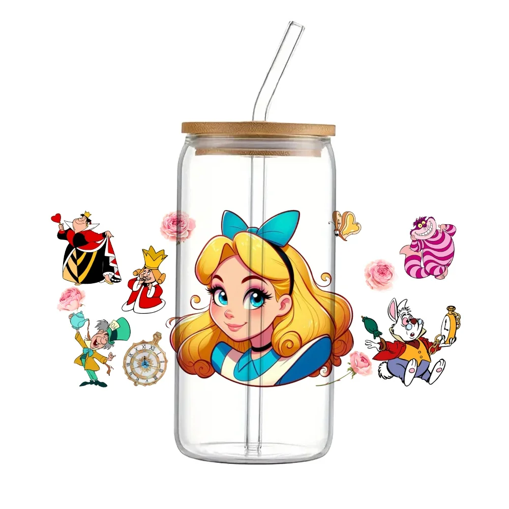 Водостойкие переводные наклейки Алиса в стране чудес 11x24 см