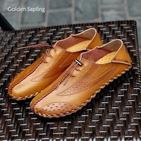 golden sapling fashion loafers men comfortable flats leisure mens casual shoes breathable leather flats brogue design loafers