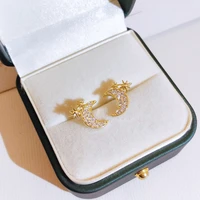 14k gold diamond earring for women classic diwenfu silver 925 jewelry aros mujer oreja diamond jewelry stud earring females