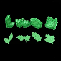4pcs tree leaf cookie mold diy plastic cute leaves candy mold clay for baking mould tools tropical biscuit chocolates embossing
