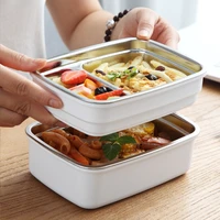 5001400ml student insulated lunch box stainless steel food storage container student portable lunch box with wood grain cover