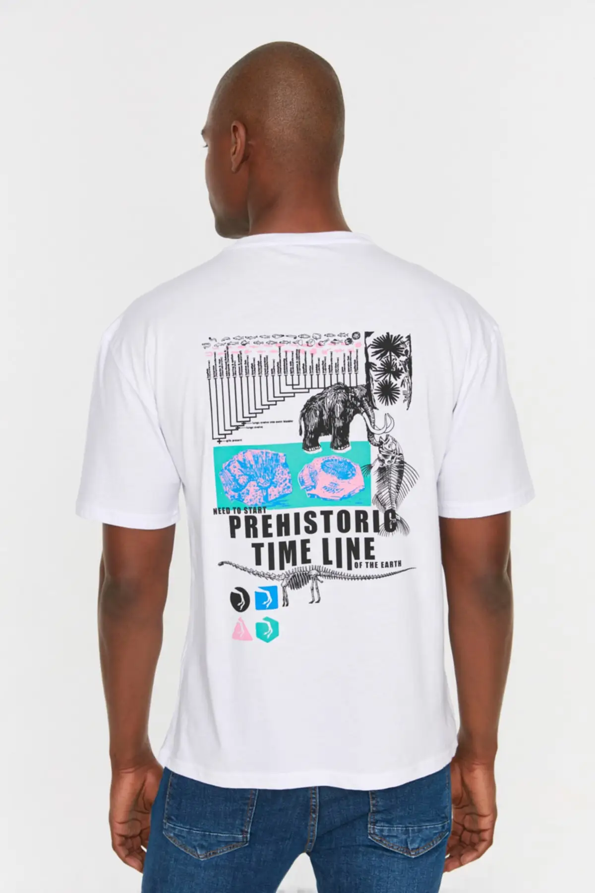 

Men's Relaxed Fit Bike Collar Short Sleeve Printed T-Shirt TMNSS22TS1202