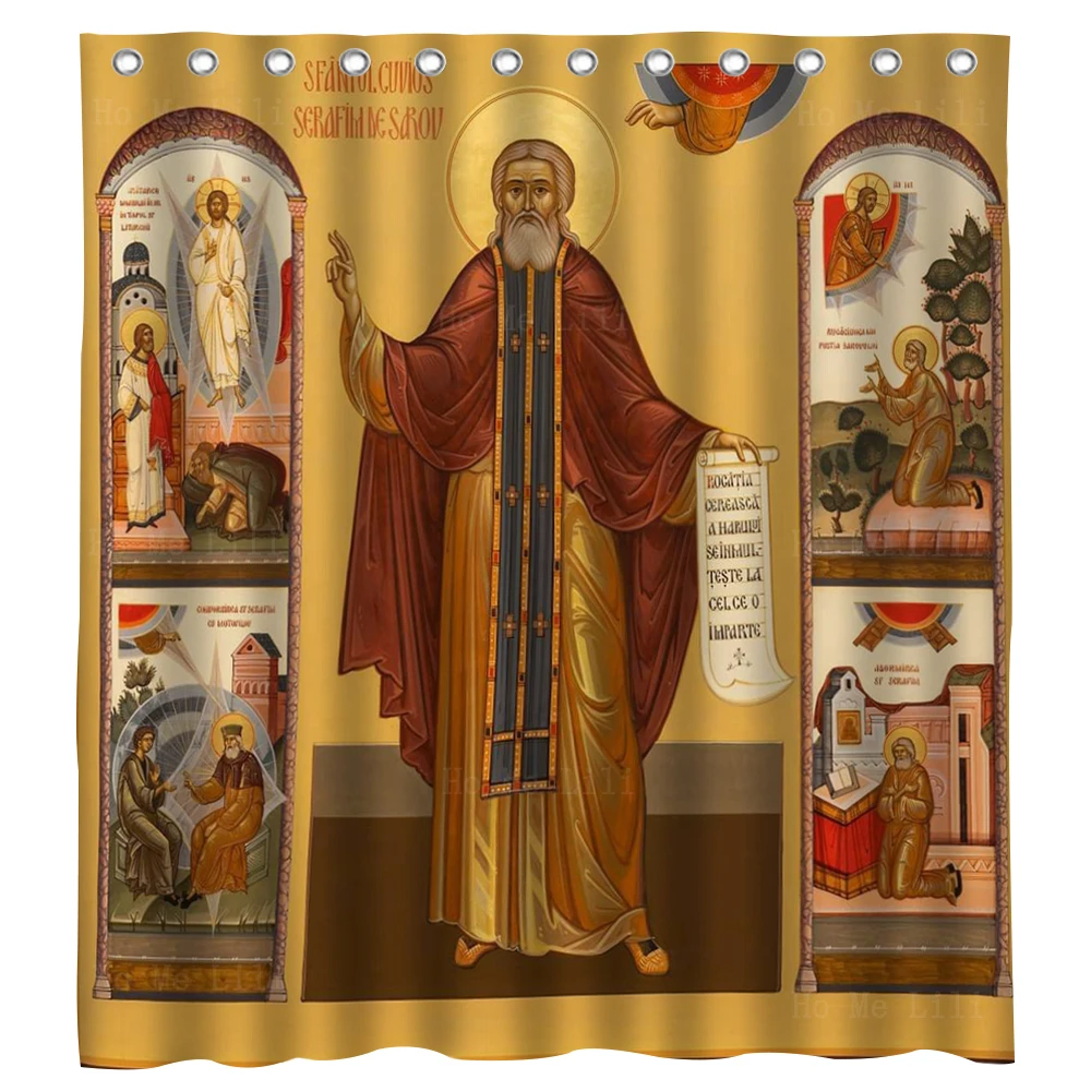 

Light Of Faith Holy Prophet Elijah Saint George And The Dragon Religious Orthodox Icons Shower Curtain By Ho Me Lili Bath Decor