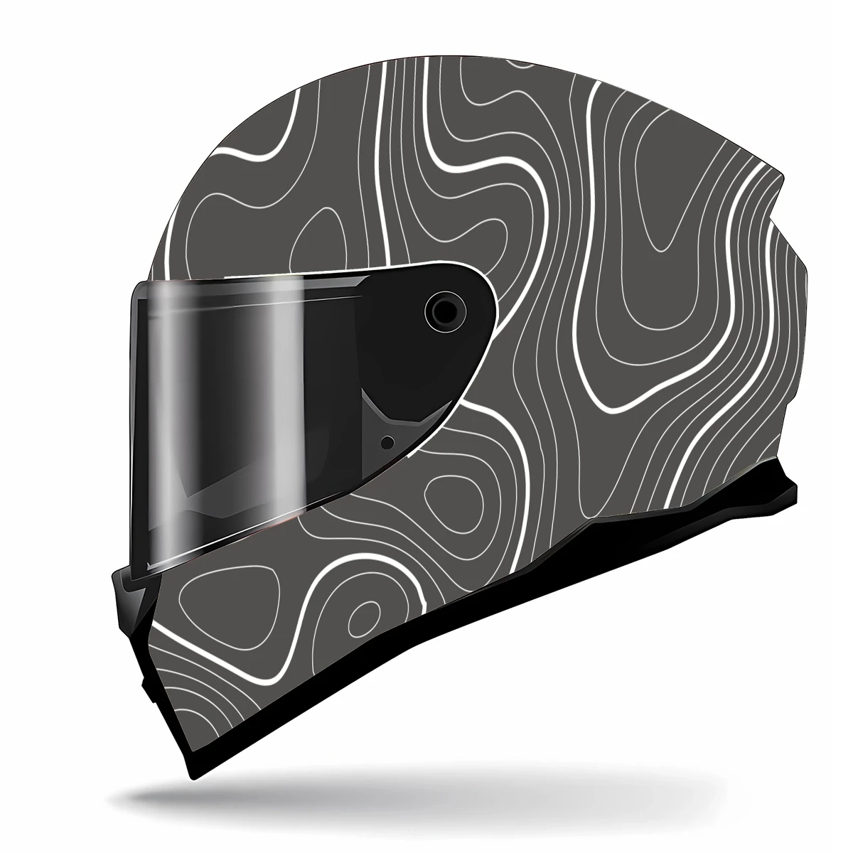 Топография контурная карта искусство полная наклейка на шлем мотоциклетный