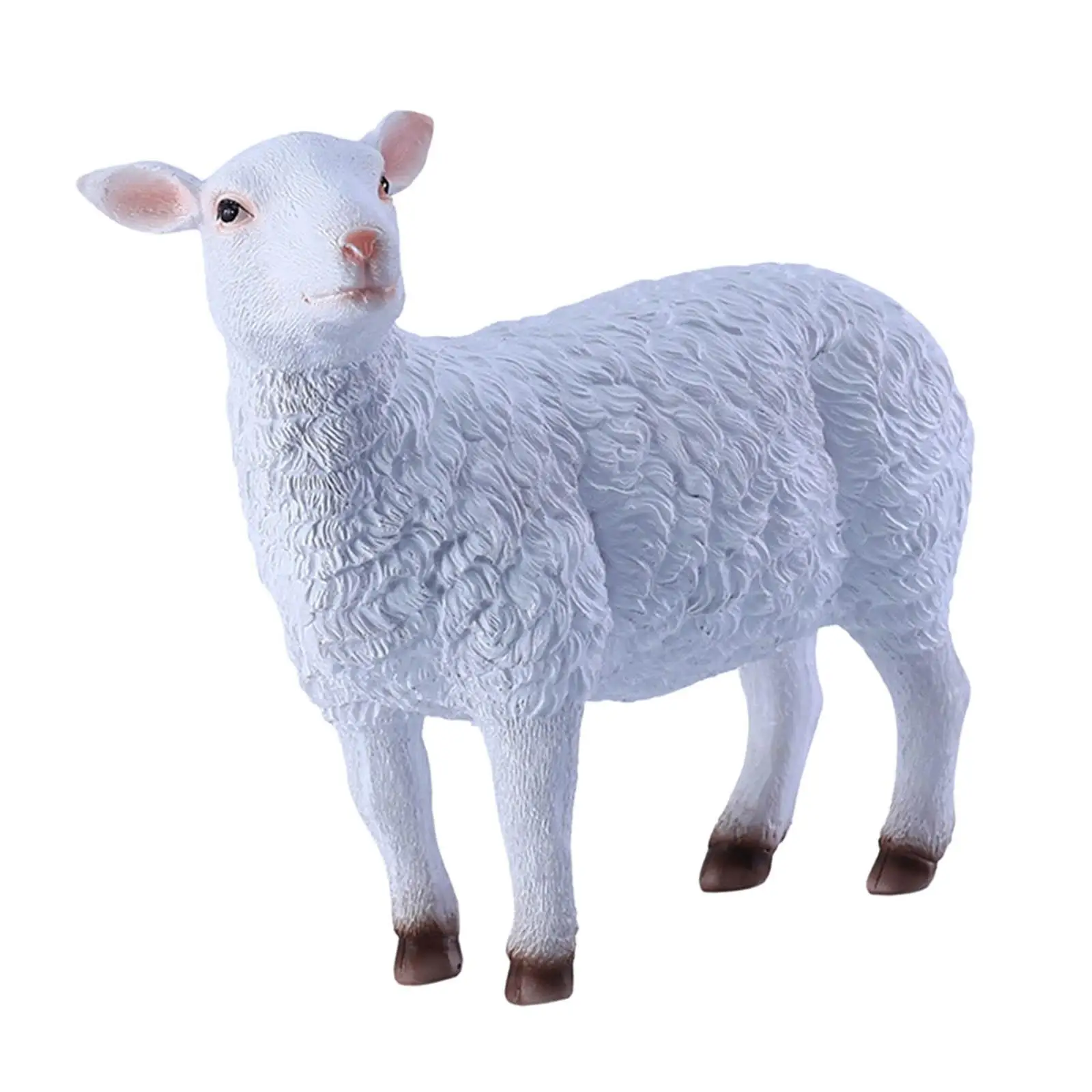 

Lamb Figurines Sculptures Modern Art Sheep Fairy Garden for Car Dashboard