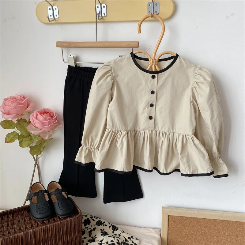 

RiniKinda Toddler Kid Baby Girls Clothes Solid Fashion Cotton Split Boot Cut Pant Elegant Streetwear Trousers Infant Flares Pant