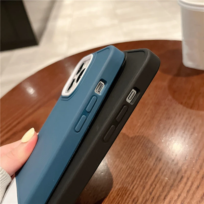 Shockproof Silicone Bumper Phone Case For iPhone 14 13 12 11 Pro Max XR XS Max 8 7 Plus 14 Camera Protection 3 in 1 Armor Cover