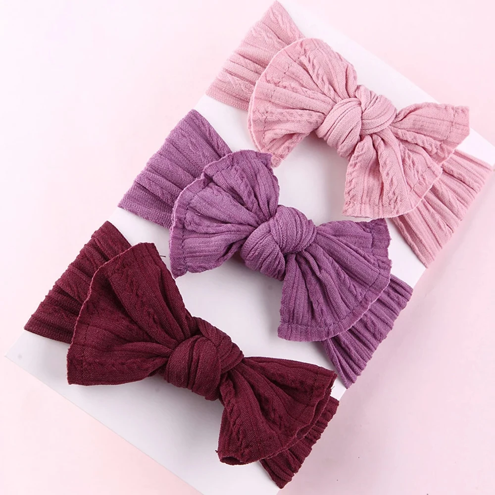 

30pcs/lot 38Colors Picked Cable Knit Headband Wide Nylon Headband,Knotted hair bow headwraps, Newborn Children Girls Headbands