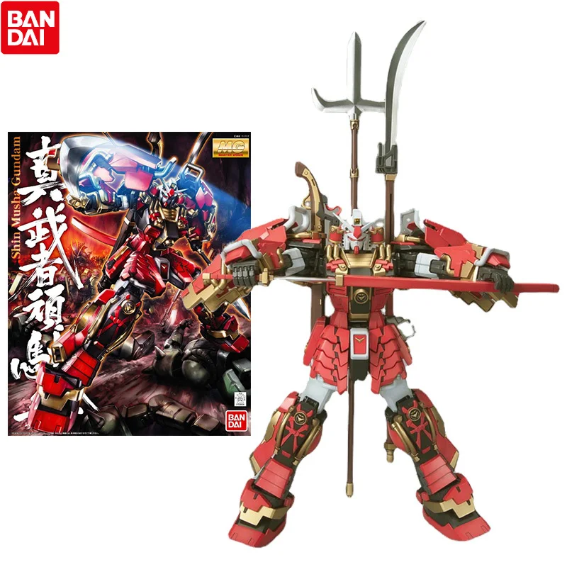 

Bandai Gundam Model Kit Anime Figure MG 1/100 Shin Musha Gundam Genuine Gunpla Model Anime Action Figure Toys for Children