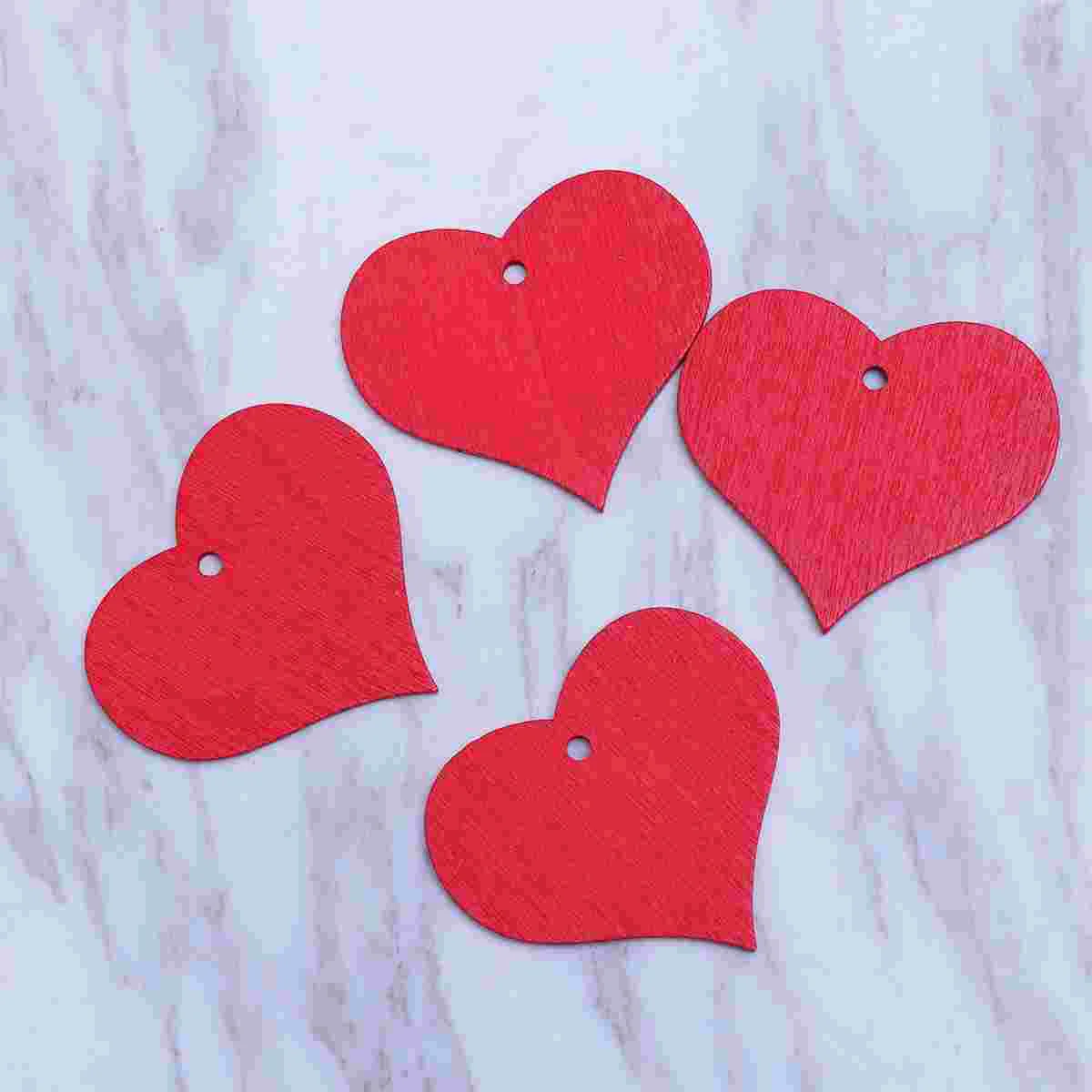 

Heart Wooden Ornament Hollow Crafts Wedding Blank Uncolored Decoration Slice Shaped Pendant Red Pieces