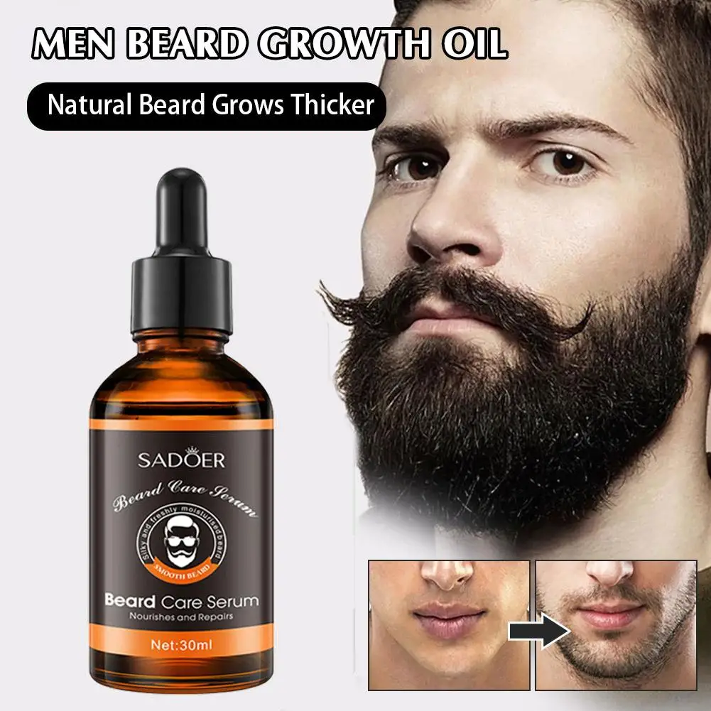 

30ml Beard Growth Essential Oil 100% Natural Serum Hair Loss Products For Men Chest Body Nourishing U0v2