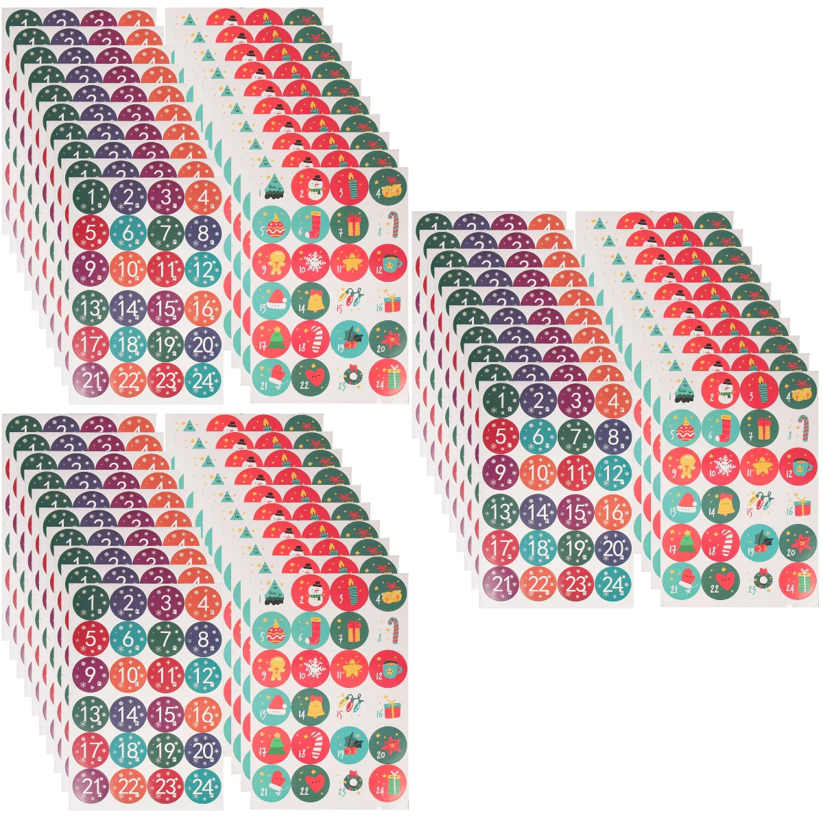 

60 листов наклеек обратного отсчета, рождественские подарочные этикетки, декоративные наклейки, сувениры для вечеринки