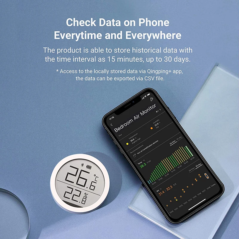 Qingping Bluetooth-термометр Lite версия беспроводной умный электрический цифровой