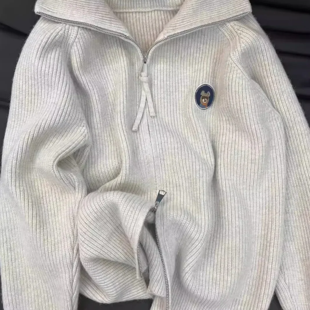 Плюс размер Chubby Girl корейская серия воротник-поло дизайн Sense двойная молния