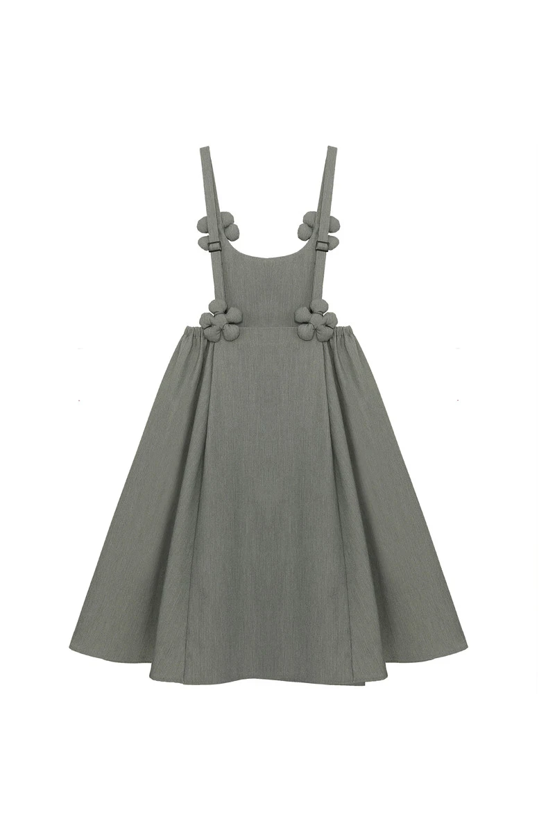 VANOVICH 2022 Spring and Autumn New Women's A-LINE Dress Knee-Length Spaghetti Strap Appliques Fashion Elastic Waist | Женская