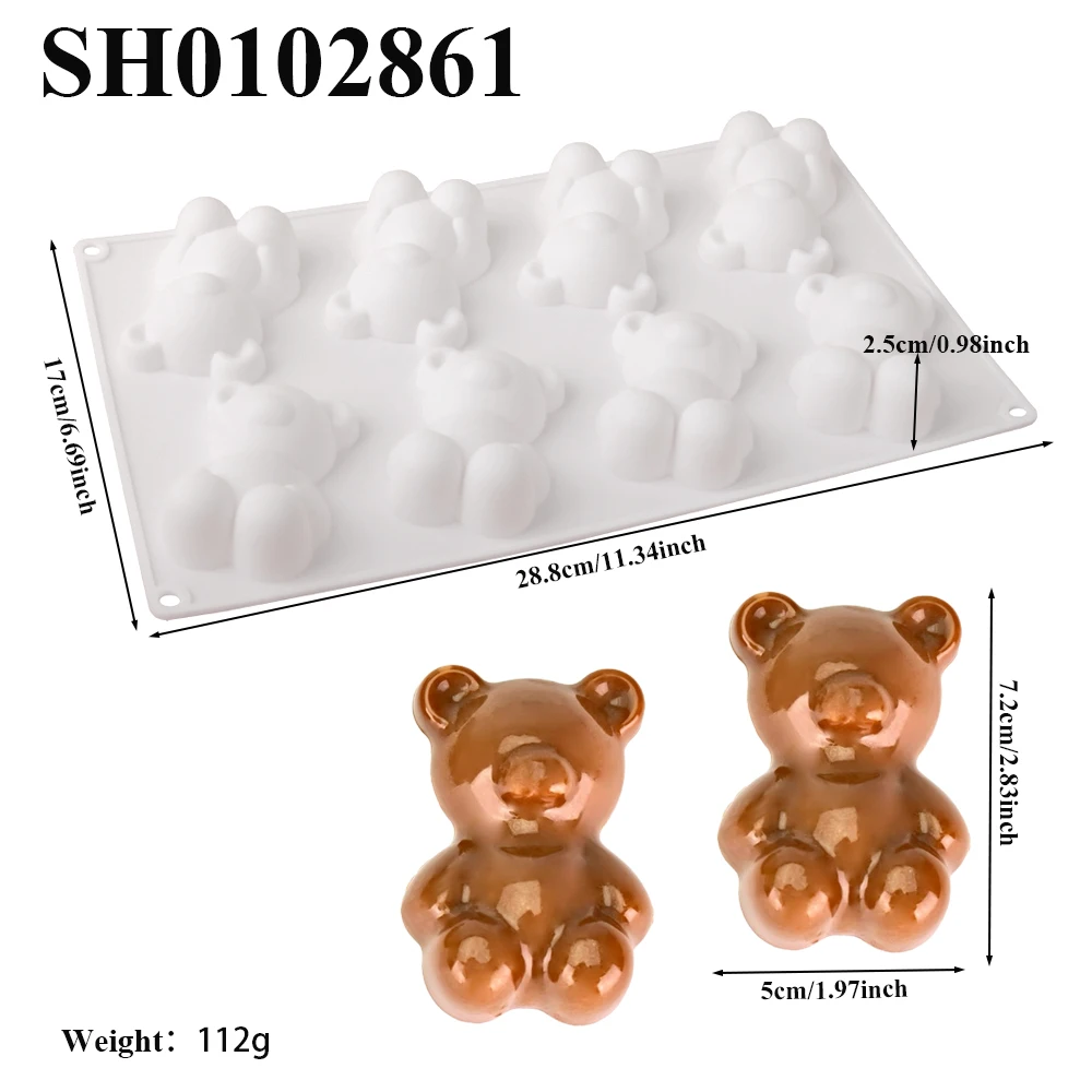 

Силиконовая Форма Для Выпечки В Форме Медведя С 8 Или 12 Ячейками, Для Шоколада, Пудинга, Десертов