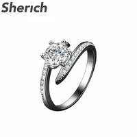 sherich 1ct moissanite diamond s925 sterling silver sparkling personalized fashion interlace ring women brand jewelry anillos