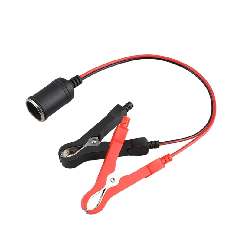 

12V/ 24V Extension Cord Plug Socket with Battery Clamp Battery Clip-On