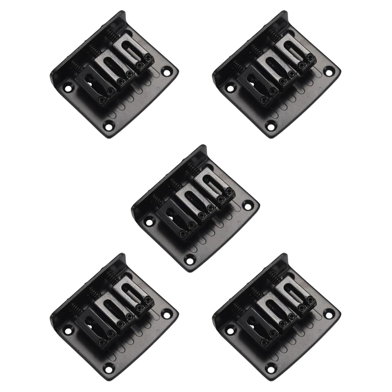 

5X 3-String BLACK Top Loading Hard-Tail Bridge For Cigar Box Guitars & More