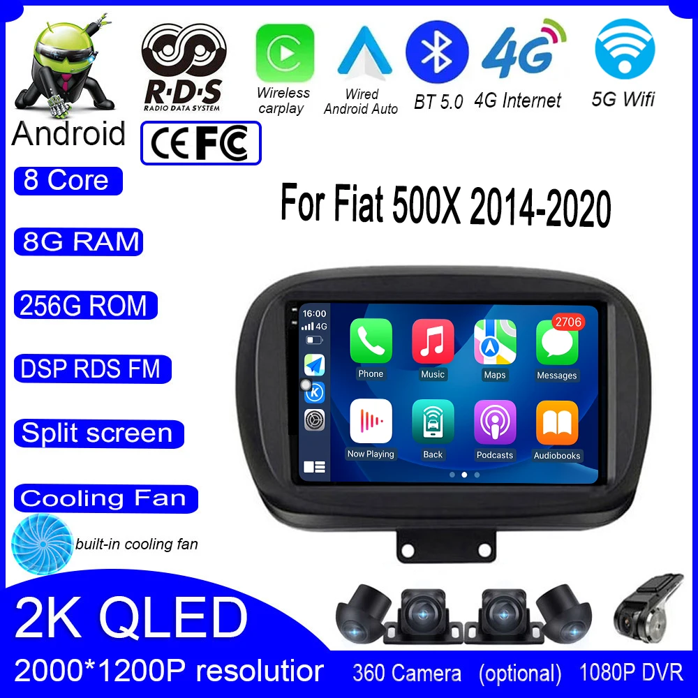 

Android 13 For Fiat 500X 2014-2020 4G IPS QLED DSP Car Radio Stereo Autoradio Player Video Carplay Multimedia GPS Navigation