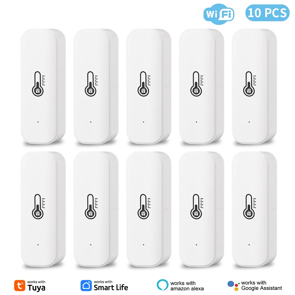 

Датчик температуры и влажности Tuya Wi-Fi, удаленный монитор Smart Life для умного дома, работы с Alexa Google Assistant