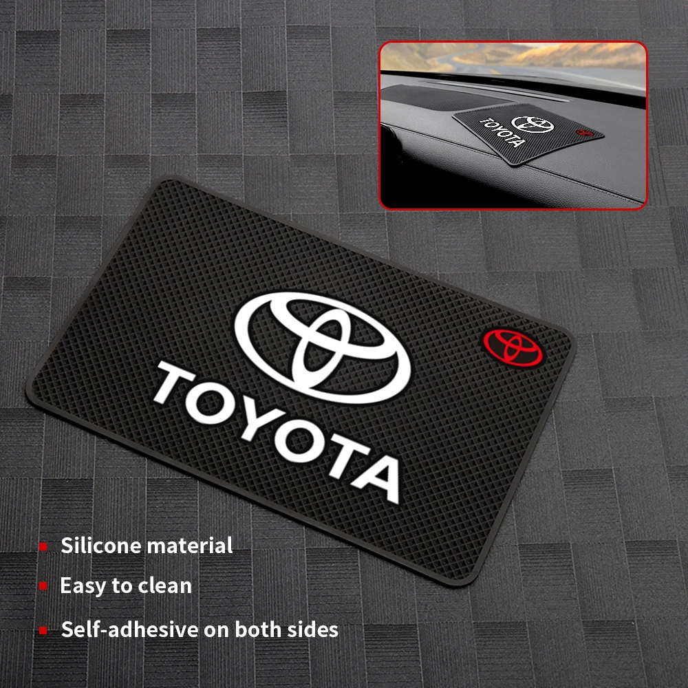 

Car Dashboard Sticky Pad Phone Glasses Non-Slip Silicone Mat For Toyota Yaris Corolla Hilux TRD Chr RAV4 Camry Aygo SEAT Kia VW