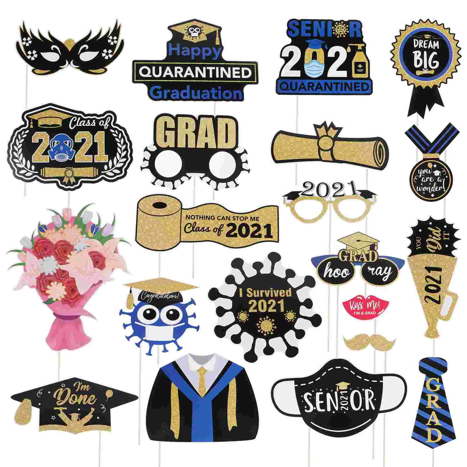 

1 Set Multipurpose Creative Various Exquisite Photo Props Paper Decors for Graduates