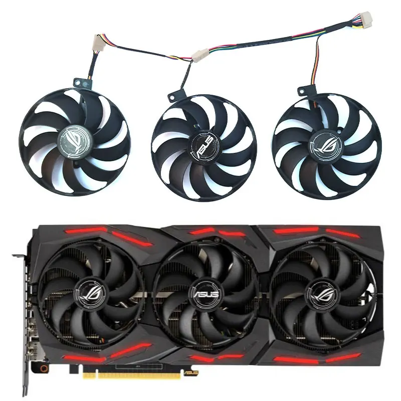 

Вентилятор Охлаждения видеокарты T129215SU RTX 2060 для ASUS RTX 2060 2070 2080 SUPER ROG STRIX RX 5600 5700 XT, вентилятор видеокарты, 3 шт.
