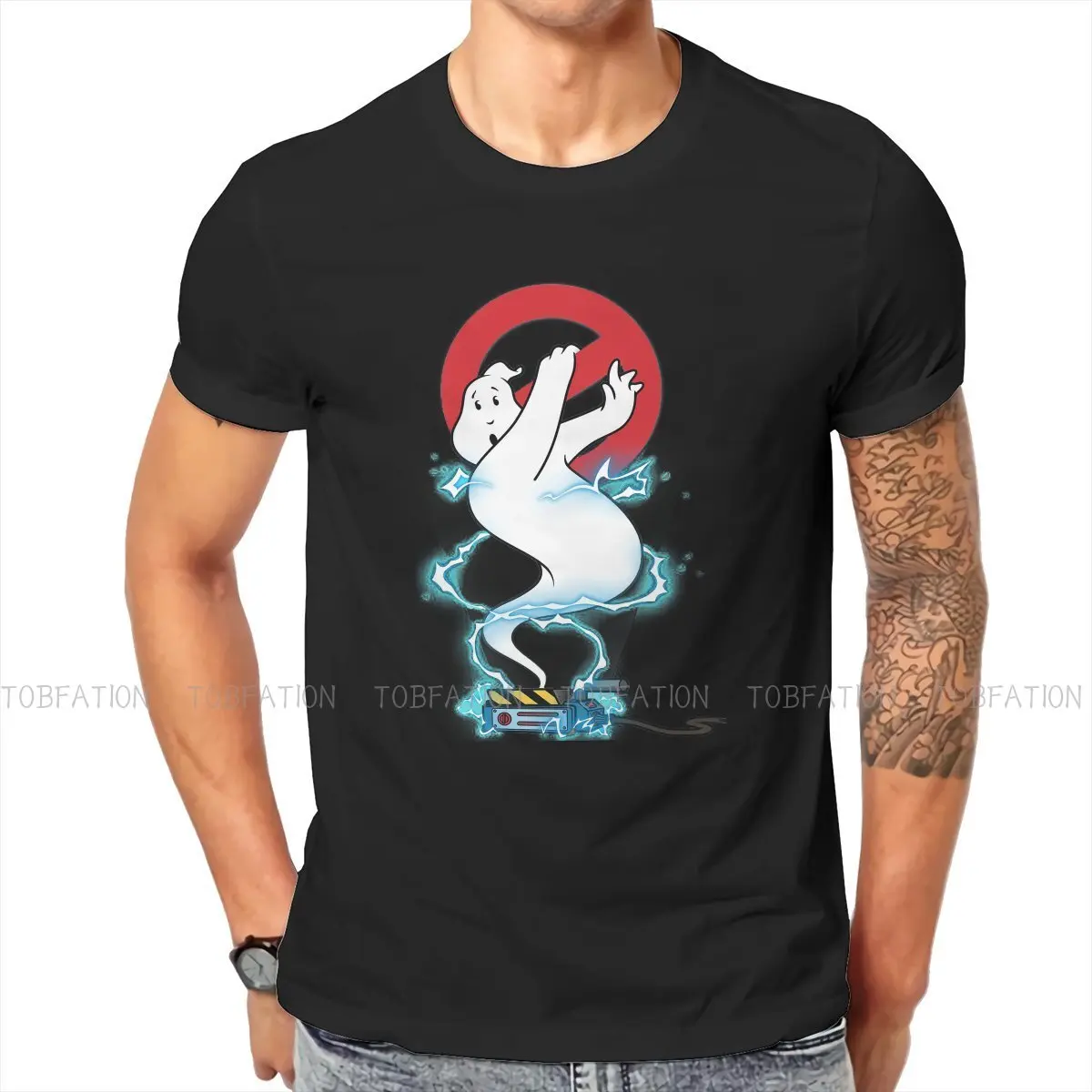 

Футболка мужская графическая с круглым вырезом, топ для подростков в стиле Харадзюку, с рисунком призрака из хлопка