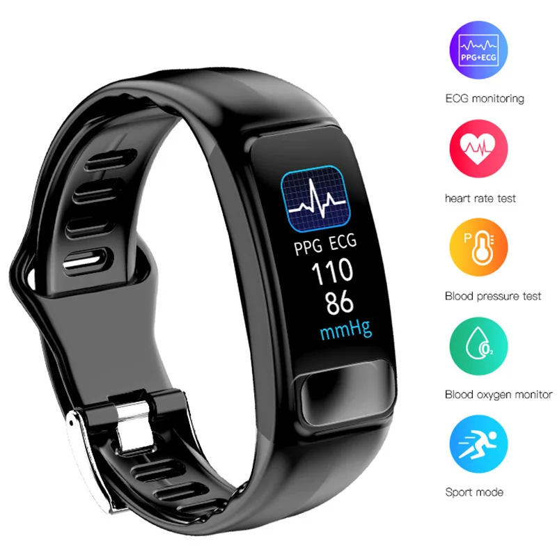 

ECG Smart Sports Bluetooth Wrist Heart Rate Monitoring Message Call Remind Sport Mode Smart Bracelet Free Shipping Fashion