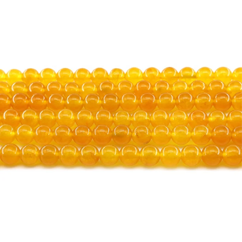 

Wholesale 8mm Topaz yellow Chalcedony loose gemstone set natural stone beads for Jewelry Making sets