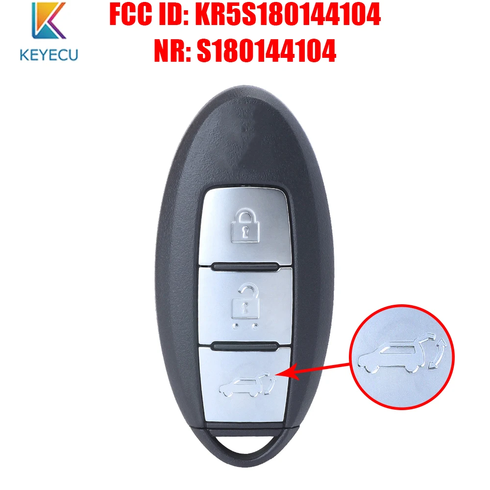 

KEYECU S180144104 for Nissan X-trail Xtrail Qashqai 2014 2015 2016 2017 Smart Remote Car Key 433.92Mhz 4A FCC ID: KR5S180144104